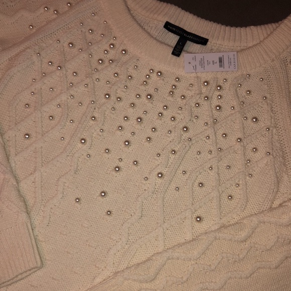NWT WHBM Pearl Cable Pullover Sweater Lg - Picture 7 of 11